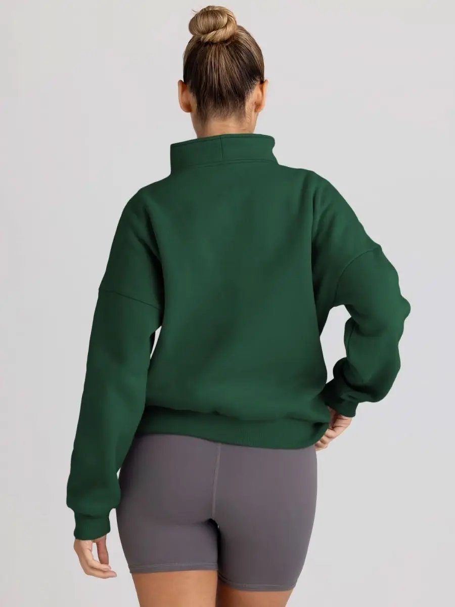 Trendy Queen Sweatshirts Half Zip Pullover Quarter Zip Oversized Hoodies Sweaters Comfy Fall Outfits 2024 Y2K Winter Clothes - Love Salve